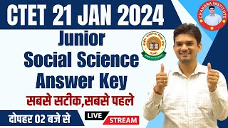 CTET 21 JAN ANSWER KEY  सबसे सटीकसबसे पहले  CTET JUNIOR Social Science Answer key amp Analysis 2024 [upl. by Aikit262]