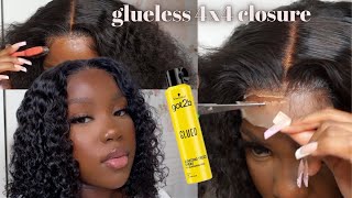 GLUELESS 4X4 CLOSURE WIG BEGINNER FRIENDLY LUVMEHAIR [upl. by Nnahaid]