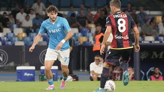 Khvicha Kvaratskhelia vs Bologna  Napoli vs Bologna 30 highlights  Serie A 202425 [upl. by Lomax]