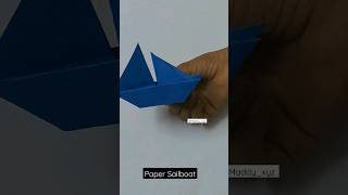 How to make paper sailboat origami  DIY sail boat  Paper sailboat [upl. by Nihhi]