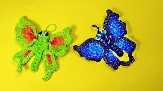 Rainbow Loom Charms Butterfly Tutorial [upl. by Asyral360]