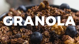 Schoko Nuss Granola  veganes Frühstück 3 [upl. by Asha647]