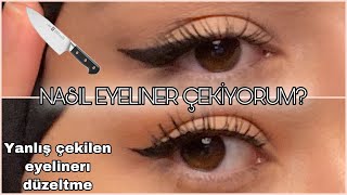 Eyeliner çekemiyorum demeye son gözü çekik gösteren jilet gibi yarım eyeliner [upl. by Edras]