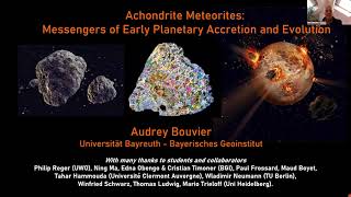 Achondrite Meteorites Messengers of Early Planetary Accretion and Evolution Dr Audrey Bouvier [upl. by Frendel]