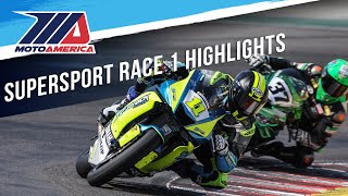 Supersport Race 1 at Laguna Seca 2024  HIGHLIGHTS  MotoAmerica [upl. by Kolnick]