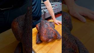 Chef shows you how to smoke a turkey holidayrecipes bbq smokedturkey turkeydinner thanksgiving [upl. by Garris]