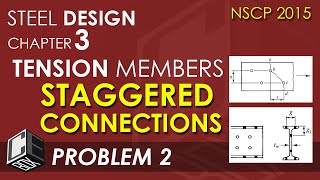 Steel Design Chapter 3 Staggered Connections Problem 2 PH [upl. by Sirad]