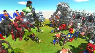 MARVEL ROBOT WAR  MARVEL TEAM vs ROBOT TEAM  Animal Revolt Battle Simulator [upl. by Tyrrell]