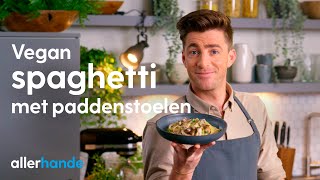 Vegan pasta al funghi maken met Hugo Kennis  Allerhande Kookschool [upl. by Arette76]