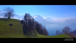 4K Lake Vierwaldstättersee Schwyz SWITZERLAND アルプス山脈 [upl. by Quill491]