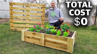 How to Build a Mini RAISED BED Using ONE PALLET FREE Backyard Gardening [upl. by Sezen]