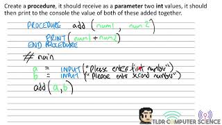 InClass OCR Computer Science  Intro Functions and Procedures Tasks [upl. by Milks]