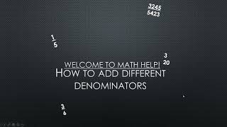 How to add different denominators in 1 minute [upl. by Hermosa]