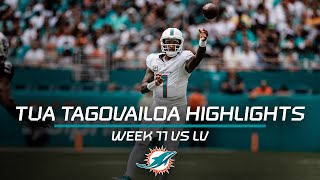 Tua Tagovailoa throws 3 TOUCHDOWNS in the WIN versus the Raiders l Miami Dolphins [upl. by Barbey]