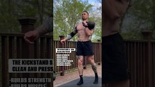 Build full body strength with the kickstand single arm clean and press kettlebellworkout [upl. by Marika]