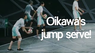 Engeki Haikyuu Oikawas jump serve in slow motion feat Asuma Kousuke [upl. by Retsila]