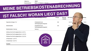 Meine Betriebskostenabrechnung ist falsch Woran liegt das  Hausverwaltung leicht erklärt [upl. by Eniamat]