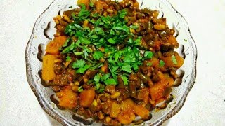 ચોળી બટાટા રીંગણ નું મીક્સ શાક  Green Chawli Beans recipe [upl. by Tteraj277]