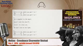 🎙 Molina  Creedence Clearwater Revival Vocal Backing Track with chords and lyrics [upl. by Latsyrk]