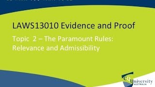 Evidence Law Relevance and Admissibility [upl. by Aihcrop]