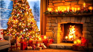 Cozy Fireplace Christmas Tree 🎄 Beautiful Christmas Music With Fireplace 🔥 Warm Christmas Fireplace [upl. by Shannon369]