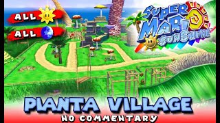 Super Mario Sunshine Pianta Village  All Shines  Blue Coins no commentary Switch [upl. by Yadsnil]