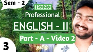 Professional English 2 Important Questions Part A HS3252 Professional English II Part A Video 2 [upl. by Daphene]