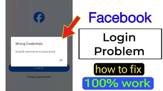 facebook login problem  wrong credentials problem Invalid username and password problem facebook [upl. by Loree]