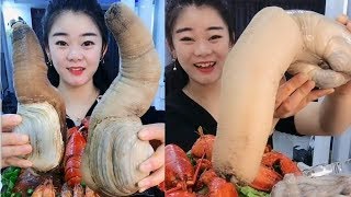 Chinese Girl Eat Geoducks Delicious Seafood 009  Seafood Mukbang Eating Show [upl. by Florin]