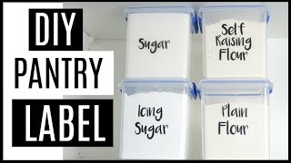 BUDGET PANTRY ORGANIZATION  DIY PANTRY LABEL HACK  HOW TO MAKE CLEAR STICKER LABELS ON A BUDGET [upl. by Nickles]