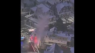 Water shoots into air over homes in Lynn Mass [upl. by Diantha865]