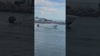 BOAT RELAXING AT THE JETTY – PEACEFUL SCENES AT THE VENICE FLORIDA BOAT INLET [upl. by Ylus]