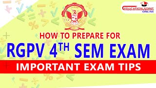 How to Prepare for RGPV 4th Semester Exam  Important Tips for Exam [upl. by Hars]