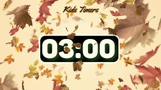 🍂 FALL 3 Minute Autumn Timer for Kids ⏳ No Music amp Alarm 🍁 for Teachers School amp Kindergarten 🍁 [upl. by Naivatco]