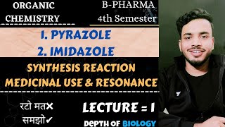 pyrazole synthesis and reactions  pyrazole and imidazole  imidazole synthesis and reactions sgsir [upl. by Esiocnarf]