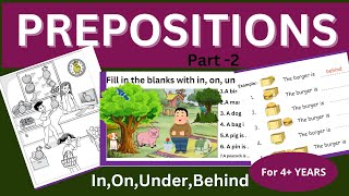 preposition worksheets and song inonunderbehindnext tobetween part 2 [upl. by Ennyrb]