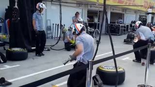 Manor Racing Pit Stop Practice  2016 Hungarian GP [upl. by Katusha]