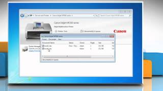 How to cancel a Print command in Windows® 7  Tutorial [upl. by Elrebmik]