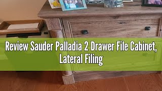 Review Sauder Palladia 2 Drawer File Cabinet Lateral Filing Cabinets for Home Office Hanging File [upl. by Adnilak]