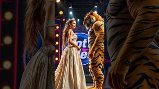 A QUEEN FUSES WITH A TIGER ON AGT americagottalent magic talent [upl. by Domela]