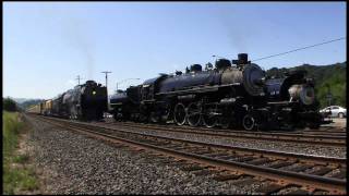 Union Pacific 844 meets Southern Pacific 2472 and Old 3 Three steamer meet [upl. by Allen305]