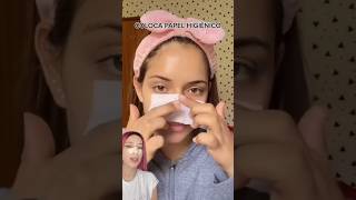 Quitando los puntos negros de la nariz con huevo pt 2 😯 tips skincare viralvideo [upl. by Ahsil]