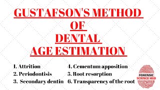 Gustafsons method of age estimation  Forensic odontology notes  UGC NET Forensic science [upl. by Woothen]