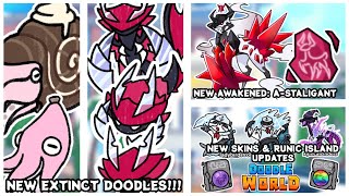 NEW AWAKENED amp EXTINCT DOODLESNEW Runic Island Updates amp More News  Doodle World  Roblox [upl. by Nilerual]