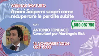 Webinar  Azioni Saipem scopri come recuperare le perdite subite [upl. by Meta]