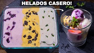 HELADOS CASERO CON SOLO 3 INGREDIENTES  Abelca [upl. by Nomead]