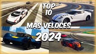 👑 TOP 10 CARROS MÁS VELOCES DEl 2024 EN GTA V ✔✔ [upl. by Namharludba]