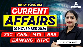 Daily Current Affairs  7 Nov 2024  Current Affairs Today  By Sinshy  Adda247 Malayalam [upl. by Frederique]