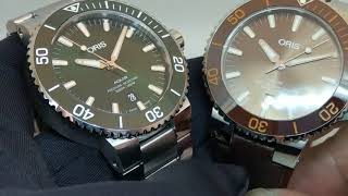 Oris Aquis  green and brown dials [upl. by Sky]