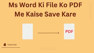 MS Word Ki File Ko PDF Me Kaise Save Kare In Hindi [upl. by Okiek]